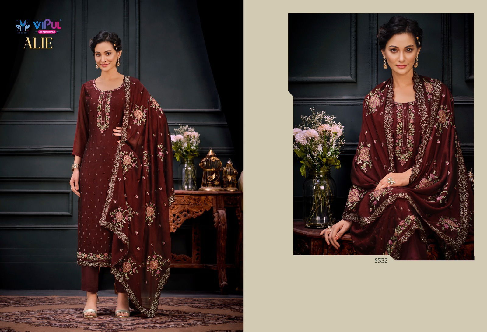 Alie By Vipul Heavy Embroidery Georgette Suits Catalog